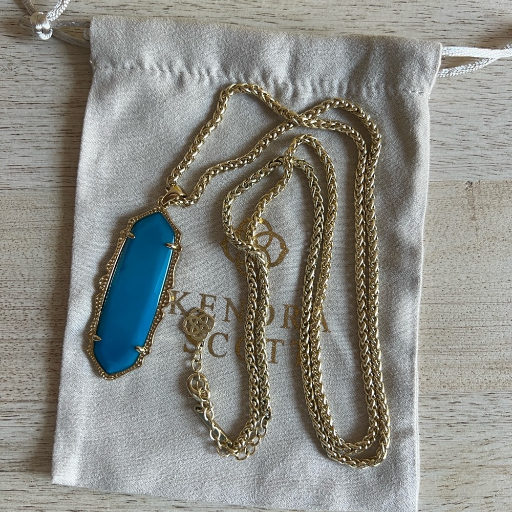 Kendra Scott Frances Agate Teal Necklace